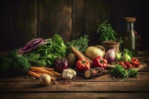 épices des légumes tableau. produire ai photo