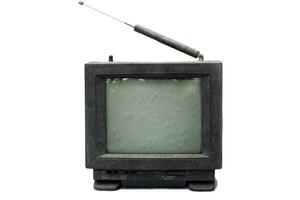 Télévision très ancienne sur fond blanc photo