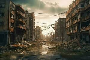 Publier apocalyptique rue ville. produire ai photo