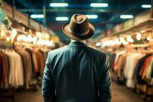 vendeur la personne marché. produire ai photo