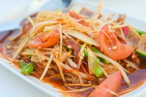 Papaye salade som tum thaïlandais photo