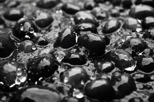 noir et blanc cristal des pierres comme océan dans l'eau. ai génératif photo