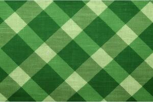 vert en tissu textile modèle, plaid arrière-plan, lin coton. ai génératif photo