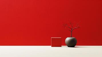 une étourdissant image de une minimaliste rouge, mettant en valeur le magique élégance a trouvé dans simplicité. ai génératif photo