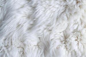 très péri blanc Couleur mouton fourrure peau de mouton couverture Contexte la laine texture. ai génératif photo