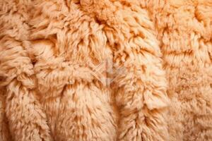 très péri Orange Couleur mouton fourrure peau de mouton couverture Contexte la laine texture. ai génératif photo