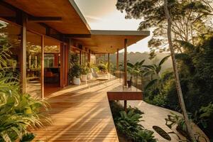 photo de une tropical moderne maison. ai génératif