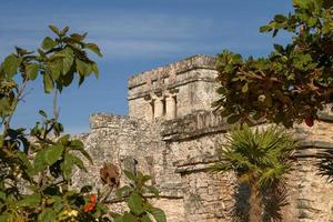 Ruines mayas du temple de Tulum au Mexique