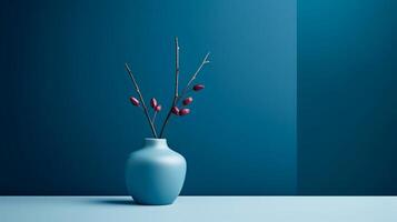 une étourdissant image de une minimaliste bleu, mettant en valeur le magique élégance a trouvé dans simplicité. ai génératif photo