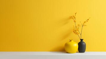 une étourdissant image de une minimaliste jaune, mettant en valeur le magique élégance a trouvé dans simplicité. ai génératif photo