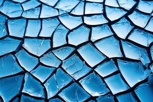 la glace hiver sol des fissures bleu Contexte. ai génératif photo