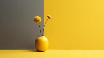 une étourdissant image de une minimaliste jaune, mettant en valeur le magique élégance a trouvé dans simplicité. ai génératif photo