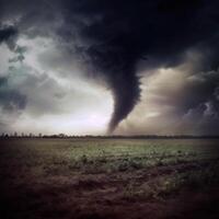 approchant tornade. ai généré photo