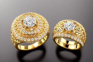 magnifique engagement anneaux. le captivant charme de anneaux. génératif ai photo
