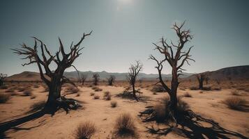 mort des arbres dans le namib désert, namibie, afrique.ai génératif photo