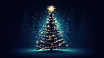Noël la magie arbre Contexte. illustration ai génératif photo