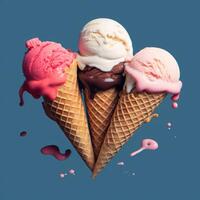 sucré la glace crème. illustration ai génératif photo