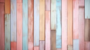 coloré pastel en bois planches arrière-plan, en bois texture, génératif ai La technologie photo