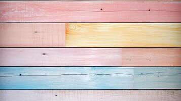 coloré pastel en bois planches arrière-plan, en bois texture, génératif ai La technologie photo