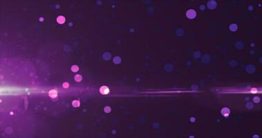 abstrait Contexte de violet lumineux particules et bokeh points de de fête énergie la magie photo