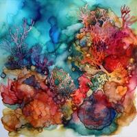 coloré abstrait corail récif ai génératif photo
