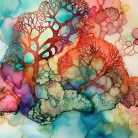 coloré abstrait corail récif ai génératif photo