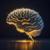 Humain cerveau 3d art illustration, génératif ai art photo