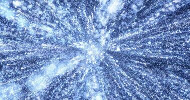 abstrait bleu énergie feux d'artifice particule saluer magique brillant embrasé futuriste salut-technologie avec brouiller effet et bokeh Contexte photo