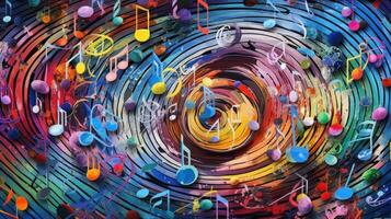 coloré la musique Contexte. illustration ai génératif photo