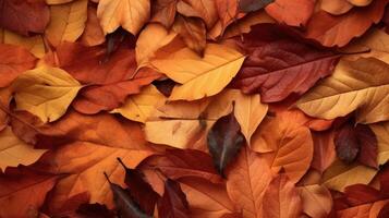 l'automne chute feuilles Contexte. illustration ai génératif photo