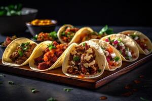 mexicain tacos. illustration ai génératif photo