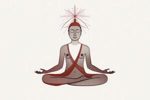 méditation yoga Humain dans lotus minimaliste logo Oriental déité génératif ai photo