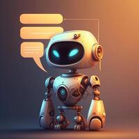parlant mignonne robot avec artificiel intelligence. concept de chatbot. ai généré image photo