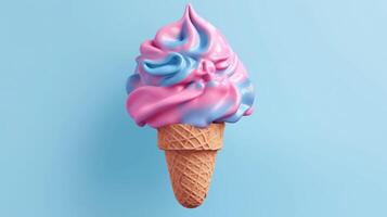 rose et bleu la glace crème. illustration ai génératif photo