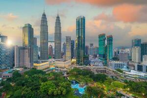 centre ville Kuala Lumpur ville ligne d'horizon, paysage urbain de Malaisie photo