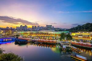aérien vue paysage urbain de clarke quai, Singapour ville horizon photo