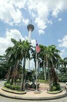 Kuala lumpur, Malaisie- Mars 28, 2018 kl la tour permanent 421 mètres comprenant ses antenne a été terminé dans Mars 01, 1995 comme une la communication la tour. photo