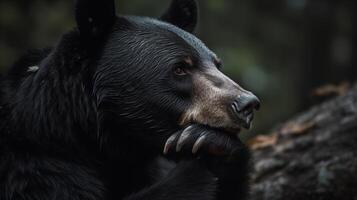 le contemplatif noir ours photo