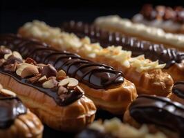 le captivant élégance de un éclair assortiment photo