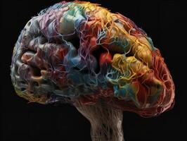 vibrant visualisation de Humain cerveau anatomie photo