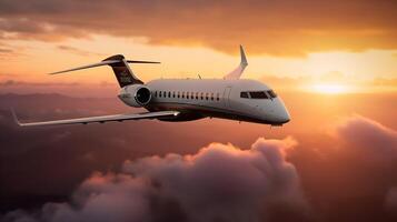 bombardier global 7500 luxe au dessus le horizon photo