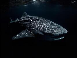 baleine requin majesté doux géant de le Profond photo