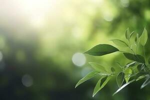 la nature de vert feuille dans jardin à été. Naturel vert feuilles les plantes en utilisant comme printemps Contexte couverture page verdure environnement écologie fond d'écran, produire ai photo