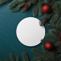 vide papier sur Noël vert Contexte avec sapin. illustration ai génératif photo