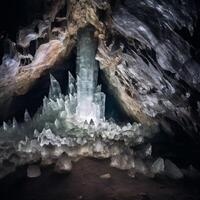 diamant la grotte cristal Roche ai généré photo