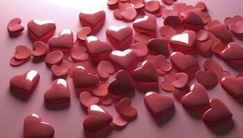 sucré rose cœurs forme pour Valentin s journée , mère journée ou mariage anniversaire , génératif ai photo