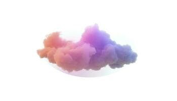 3d rendre, embrasé coloré doux nuage isolé sur blanc Contexte. duveteux cumulus atmosphère phénomène. réaliste ciel agrafe art élément, produire ai photo