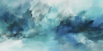 photo illustrateur Contexte vague aquarelle bleu pastel Couleur produire ai