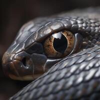 cobra serpent œil proche en haut ai généré photo