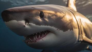 génial blanc requin. illustration ai génératif photo